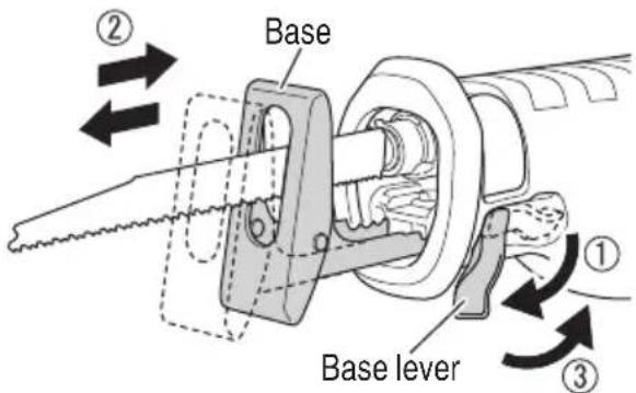 HiKOKI CR13VST - Adjusting the base - 1