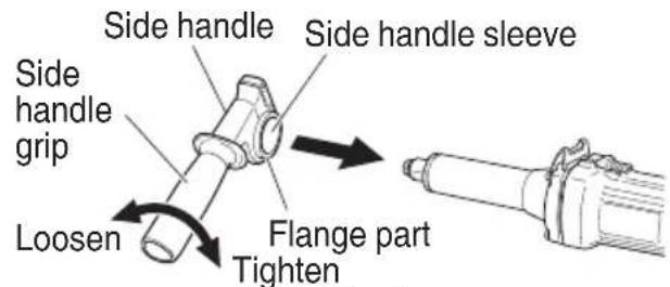 HiKOKI GP3V - Using the side handle (Fig. 4) - 1