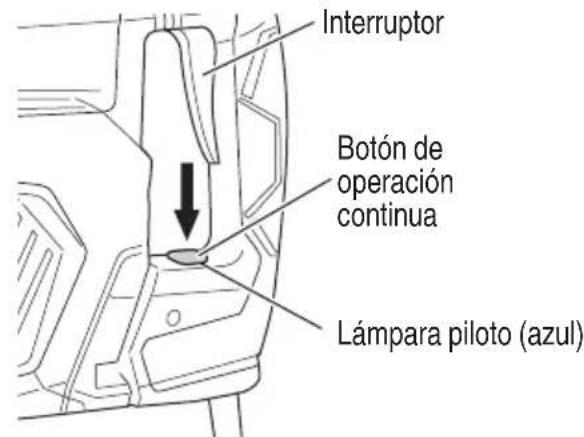 HiKOKI DH52ME - Uso del botón de operación continua - 1