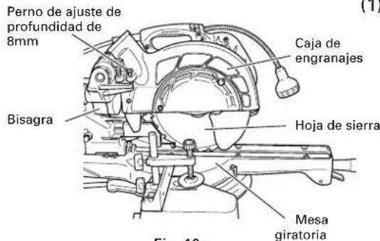 HiKOKI C8FSHE - Comprobación de la posición de límite inferior de la hoja de sierra - 1