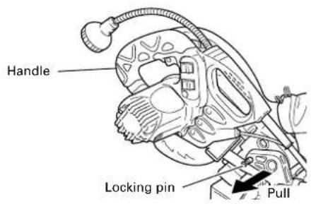 HiKOKI C8FSHE - Releasing the locking pin - 1