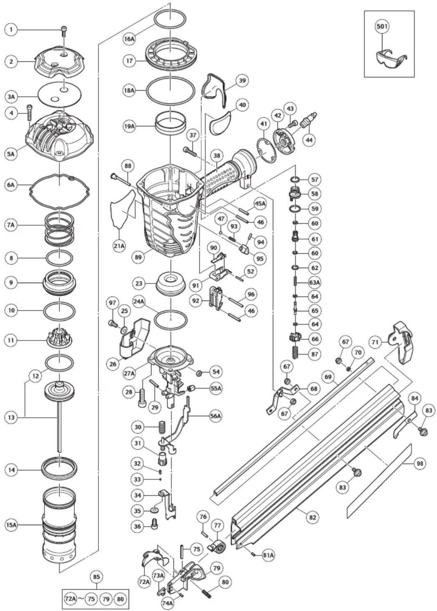 HiKOKI NR90AF(S1) - CONNAÎTRE ET COMPRENDRE LE SYSTÈME DE GÂCHETTE UTILISÉ. - 3