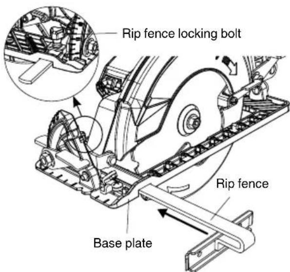 HiKOKI C7WDM - Installing the rip fence (optional accessories) - 1