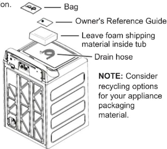 GE PTW900BPTDG - ① UNPACKING THE WASHER - 1
