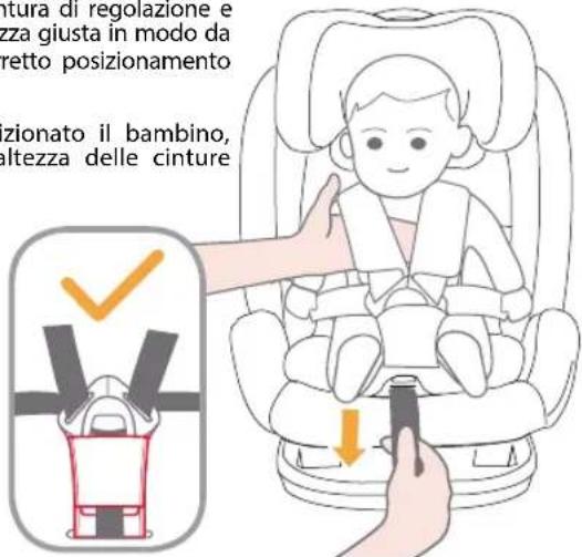 Burigotto Bahia - Aggancio del bambino al seggiolino con cuscino riduttore - 9