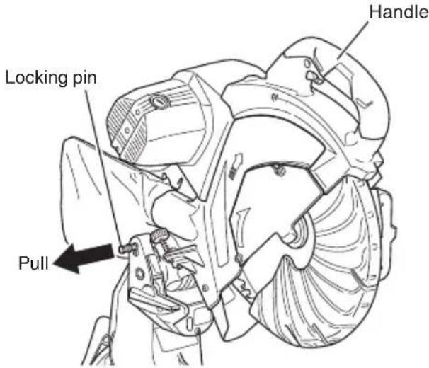 HiKOKI C12RSH2 - Releasing the locking pin - 1