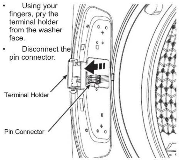 GE GFW550SPRRS - ⑥ REMOVE THE TERMINAL HOLDER AND DISCONNECT THE PIN CONNECTOR FROM WASHER - 1