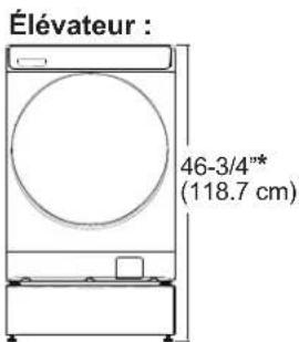 Élévateur : 46-3/4" (118.7 cm)