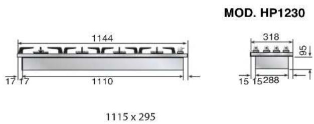 ILVE HCPT75D - Dimension des espaces d'encastrement - 1