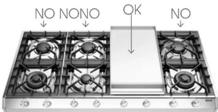 ILVE HCPT75D - Positionnement des fry-top - 6