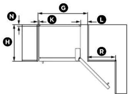 Fisher & Paykel RF135BDRX4_N - Dimensions du produit et de l'encastrement - 2