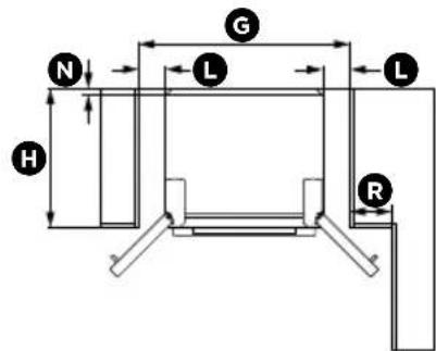 Fisher & Paykel RF135BDRX4_N - Dimensions du produit et de l'encastrement - 5