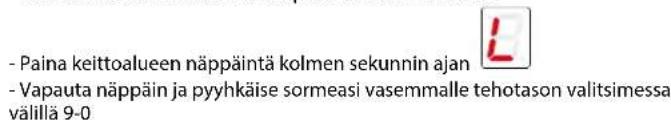 FALMEC Quantum Pro Easy - LAPSILUKKO-toiminnon kytkemiseksi pois: - 1
