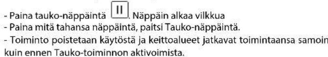 FALMEC Quantum Pro Easy - TAUKO-toiminnon kytkemiseksi pois: - 1