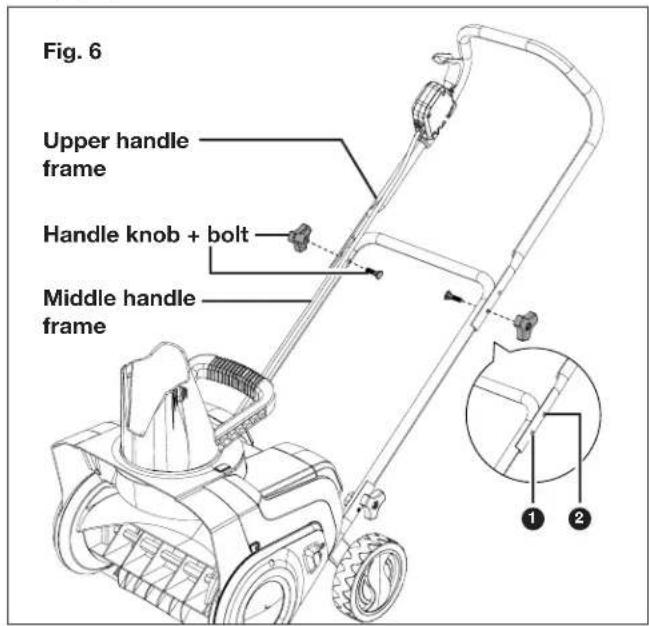 Snow Joe 24V-X2-SB15 - Assembling the handles - 2
