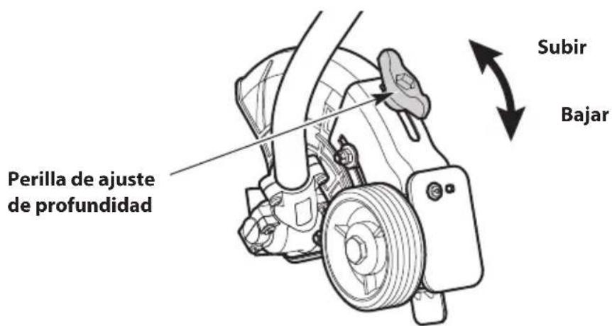 TROY-BILT TBE252 - AJUSTAR LA PROFUNDIDAD DE CORTE - 2