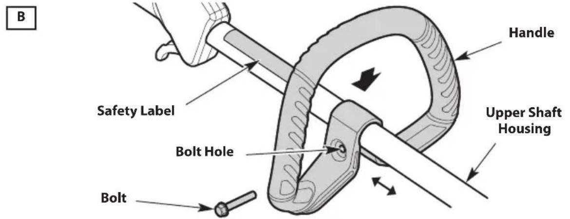 TROY-BILT TB252S - Adjusting the Handle - 3