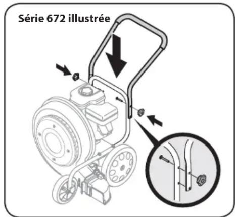 TROY-BILT TB672 - Installation de la poignée supérieure - 2