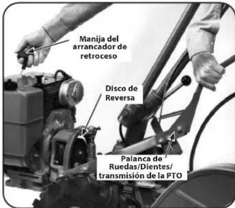 TROY-BILT Big Red - Control y ajuste del disco de reversa - 2