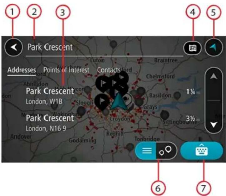TOMTOM GO Navigation - Saisir des termes de recherche - 1