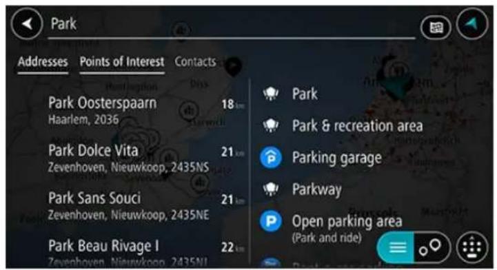 TOMTOM GO Navigation - Utiliser les résultats de la recherche - 2