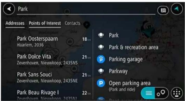 TOMTOM GO Navigation - Planifier un parcours à l'aide de la fonction de recherche - 1