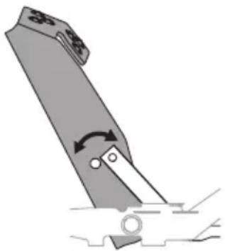 TROY-BILT Mustang Z42 - Ajuste del pedal de elevación de la plataforma - 2