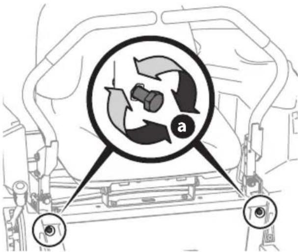 TROY-BILT Mustang Z54 - Ajuste de detencion de las palancas de control de la transmision de barras de seguridad - 1