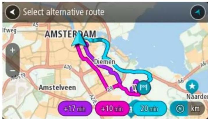 TOMTOM In-Dash app - Rechercher un parcours alternatif - 1