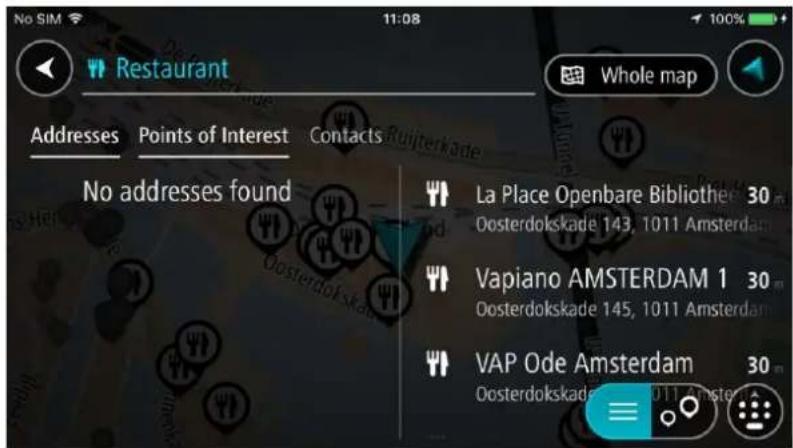 TOMTOM In-Dash app - Planifier un parcours avec un point d'intérêt à l'aide de la fonction de recherche - 4