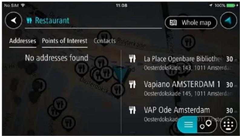 TOMTOM In-Dash app - Planifier un parcours avec un point d'intérêt à l'aide de la fonction de recherche - 4