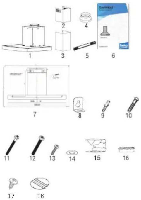 BEKO BHCB93640BH - Acessórios da instalação - 1