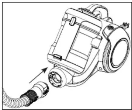 BEKO VCM 7180 T - Закрепване/отстраняване на маркуча - 1