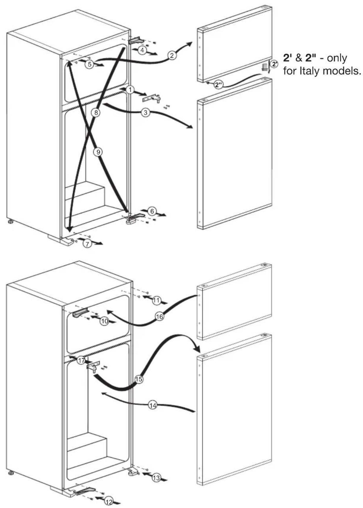 BEKO 7521620011 - Reversing the doors - 1