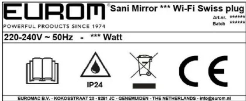 Eurom Sani 400 Mirror Wifi - CAUTION - 2