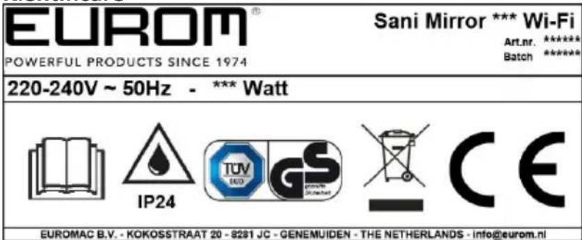 Eurom Sani 400 Mirror Wifi - Identificare - 1