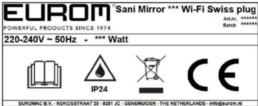 Eurom Sani 400 Mirror Wifi - FÖRSIKTIGHET - 2