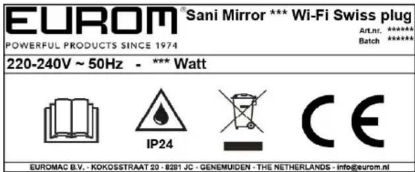 Eurom Sani 400 Mirror Wifi - Identifizierung - 2
