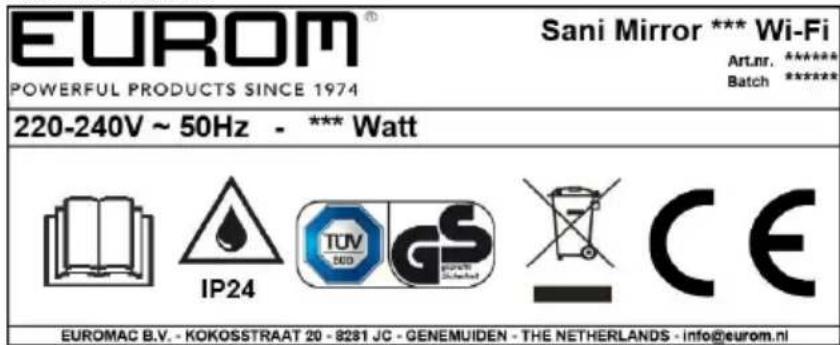 Eurom Sani 400 Mirror Wifi - CAUTION - 1