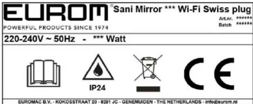 Eurom Sani 400 Mirror Wifi - Identifikation - 2