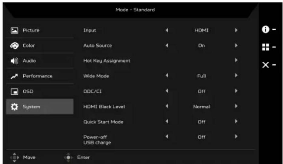 ACER BR247Y - Ajuster le Systeme - 1