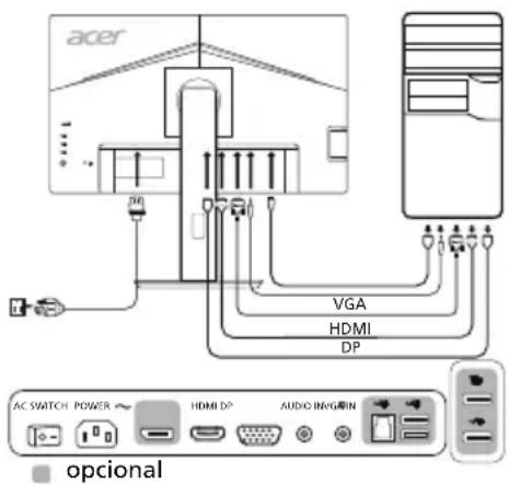 ACER B247YA - Controles externos - 1