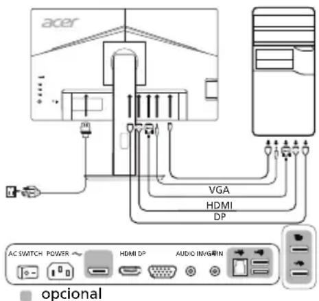 ACER B247YA - Controles externos - 1
