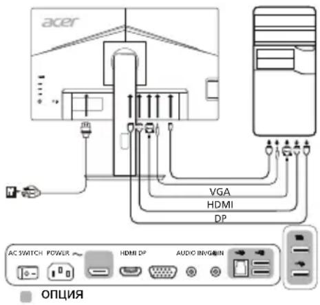 ACER B247YA - Външни бутони за управление - 1