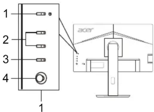 ACER B247YA - Controlos externos - 2