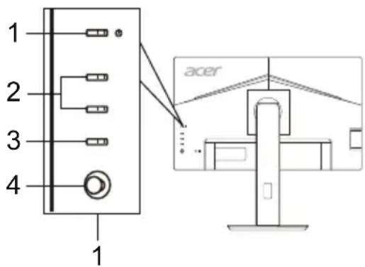 ACER B247YA - Zewnętrzne elementy sterujące - 2