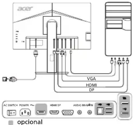 ACER B247YA - Controlos externos - 1