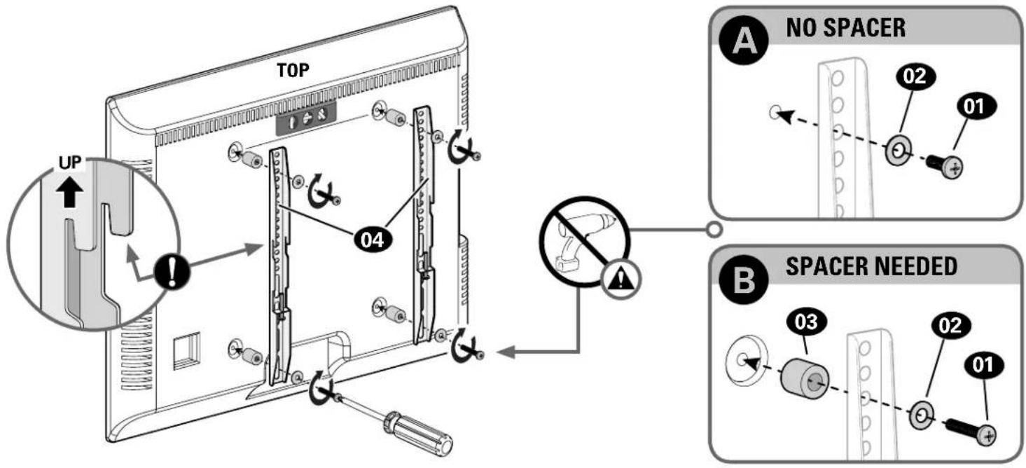 Secura QLF315-B2 - Attach TV Brackets to Your TV - 1