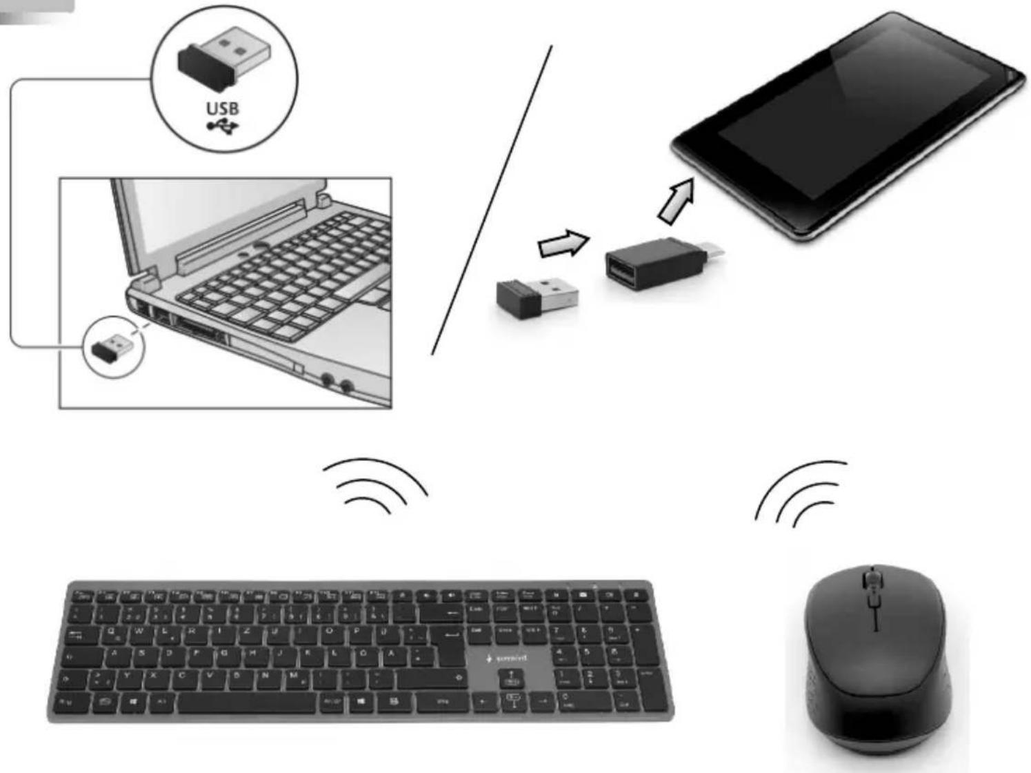 Gembird KBS-ECLIPSE-M500 - SLIM WIRELESS DESKTOP SET - 1