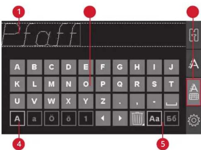 PFAFF Quilt Ambition 635 - Créer une série de texte - 1